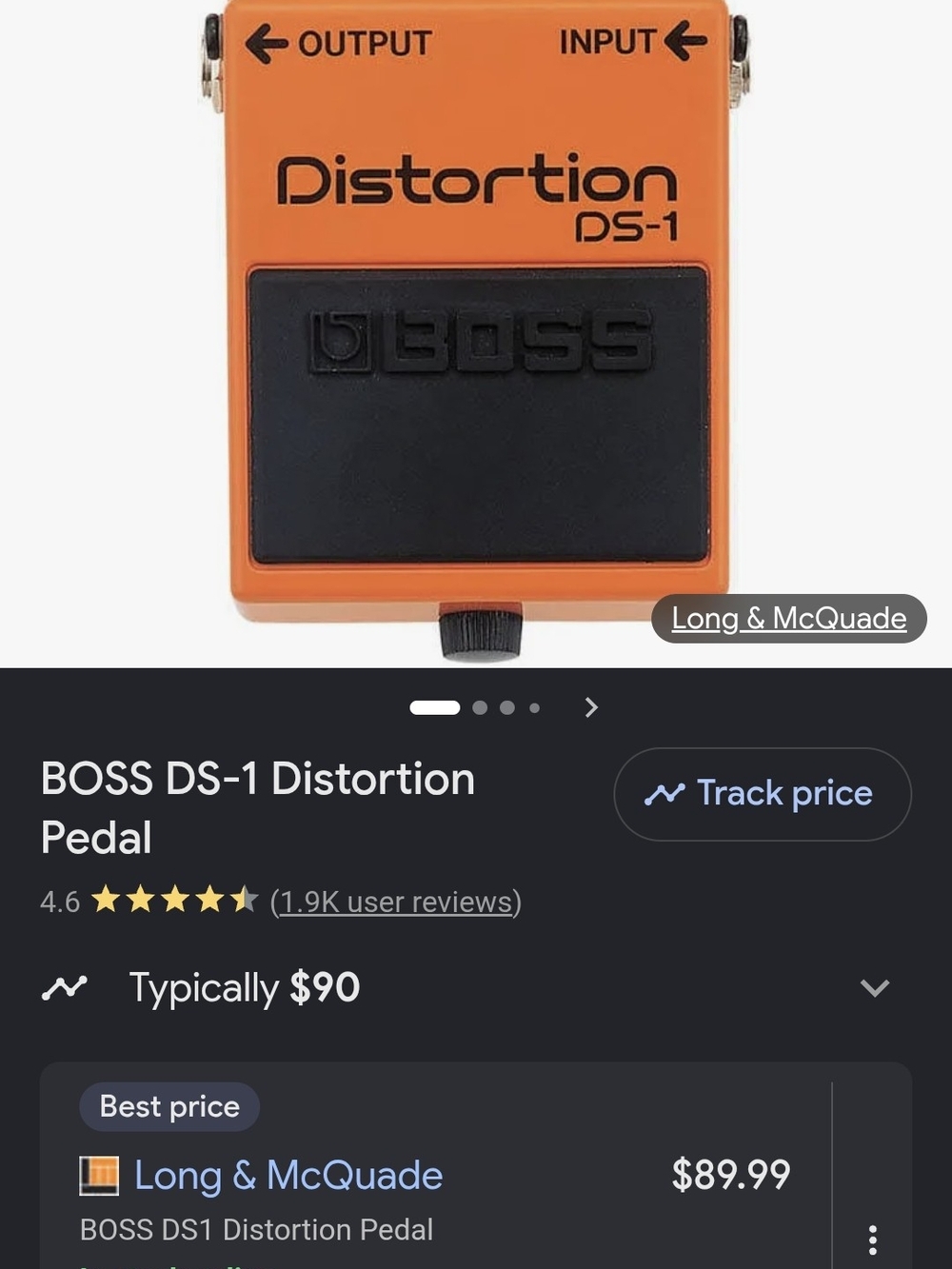 BOSS Orange and Black DS-1 Distortion Guitar Pedal